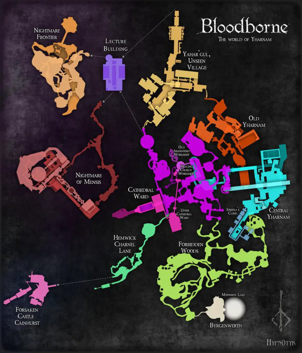 Aqui esta el mapa completo de Bloodborne