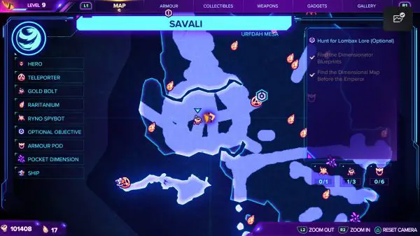 Ubicación del mapa de Ratchet & Clank Rift Apart Savali Lorb 2