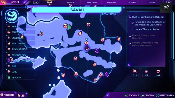 Ratchet & Clank Rift Apart Savali Lorb 5 Ubicación en el mapa