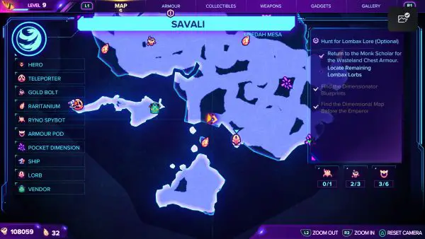 Ratchet & Clank Rift Apart Savali lorb 9 Ubicación en el mapa