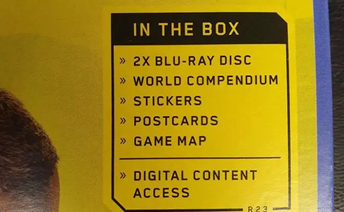 Cyberpunk 2077 tiene dos discos Blu ray