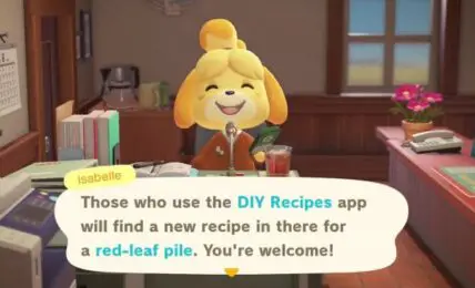 Animal Crossing New Horizons Lista de recetas de hoja