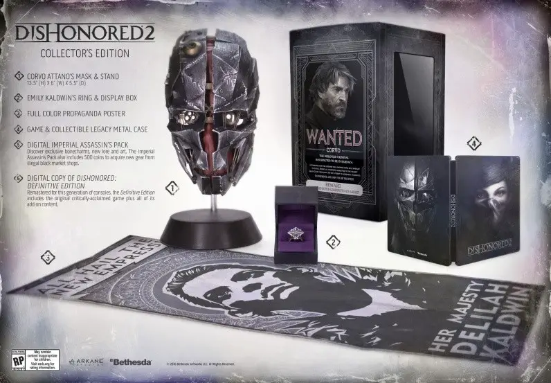 Dishonored 2 Collectors Edition incluye la replica de la mascara