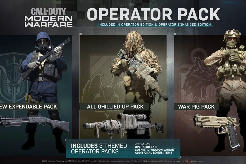 El paquete de operaciones de Call of Duty Modern Warfare