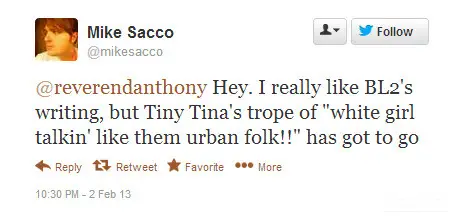 Tiny Tina de Borderlands 2 acusada de ser racista Gearbox