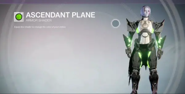 Ascendant Plane es el shader legendario que obtienes en Destinys