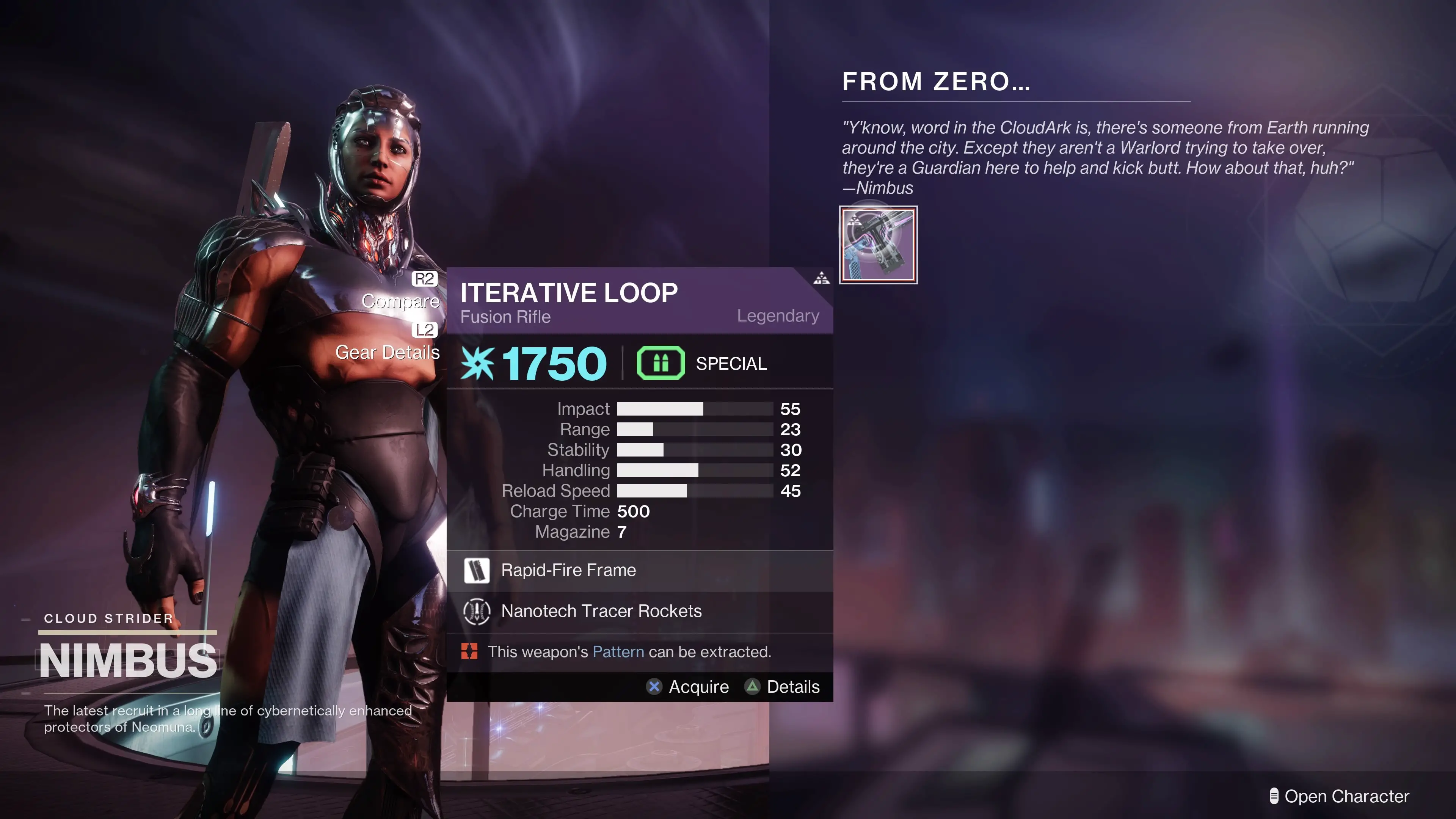 Recompensas de Zero Quest en Destiny 2: Lightfall