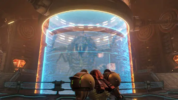 Samus se enfrenta a la Reina Parásita en Metroid Prime Remastered
