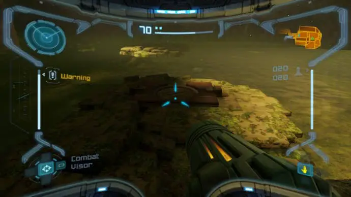 Samus en Metroid Prime Remastered para ver runas para escanear