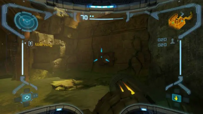 Samus en Metroid Prime Remastered para ver runas para escanear