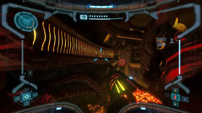 Los jugadores echan un vistazo a la intrincada pista de Spider Ball en Impact Crater de Metroid Prime Remastered
