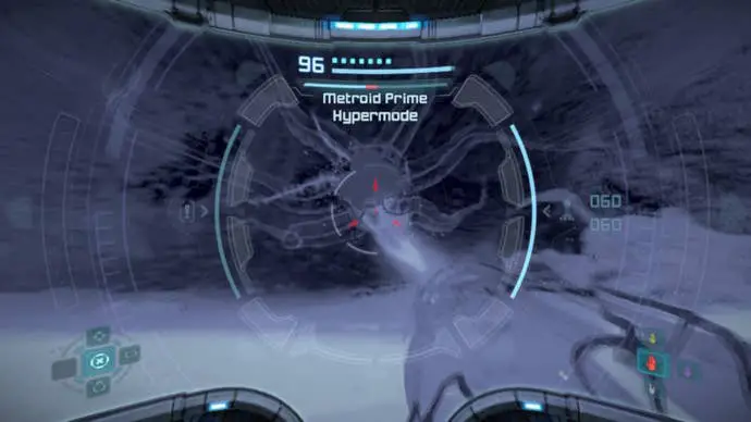 Los jugadores usan sus visores de rayos X para ver al jefe True Metroid Prime en Metroid Prime Remastered