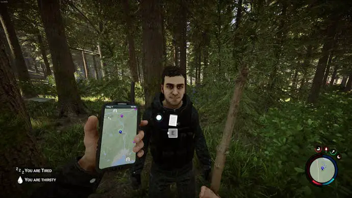 El jugador mira a Kelvin en Children of the Forest