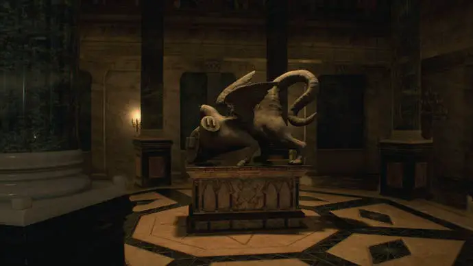Una estatua de tres cabezas a la que le falta una aparece en el remake de Resident Evil 4