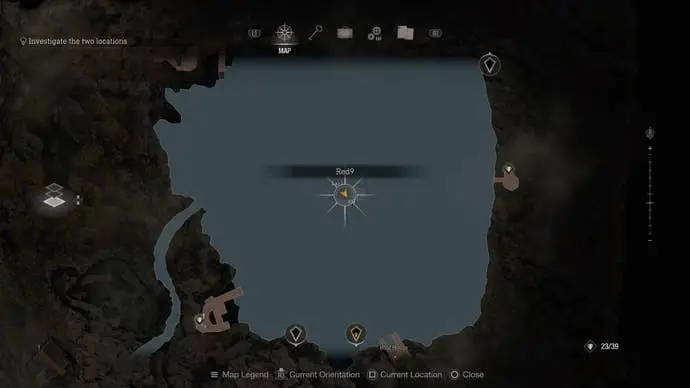 Captura de pantalla del mapa de la pistola Central Lake Red9 en Resident Evil 4.