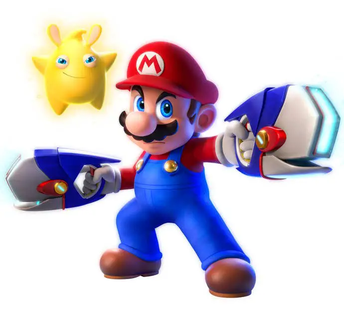 Mario y su chispa en Mario + Rabbit's Spark of Hope.