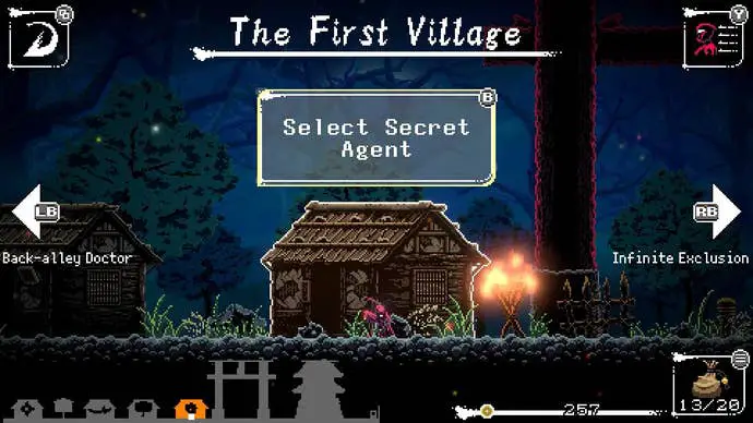 El primer pueblo de Ninja or Die donde los jugadores pueden elegir un agente secreto