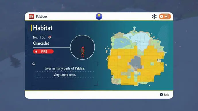 El hábitat de Charcadet se muestra en el mapa de Paldea para Pokémon Scarlet y Violet