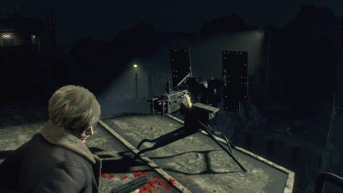 Leon se enfrenta a torretas en el remake de Resident Evil 4