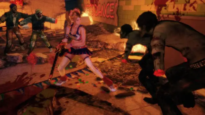 Juliet the Chainsaw Lollipop lucha contra hordas de zombis.