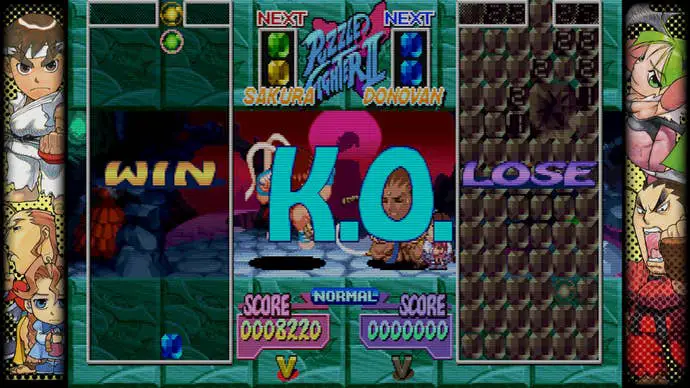 Captura de pantalla de Puzzle Fighter de Capcom Fighting Collection