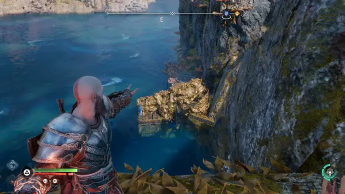 Kratos lanza cócteles molotov para abrir el paso al muelle en la cola de Ragnarok Lyngbakr, God of War