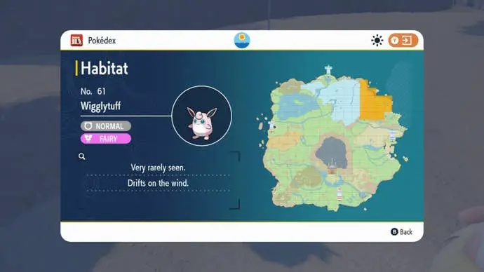 Hábitat de Wigglytuff en Pokémon Escarlata y Violeta