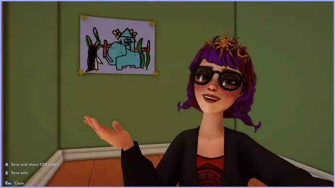 El personaje del jugador es fotografiado junto a una pintura de Bonnie en el reino de Toy Story de Disney Fantasy Valley.