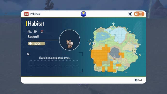 El hábitat de Rockruff en Pokémon Escarlata y Violeta